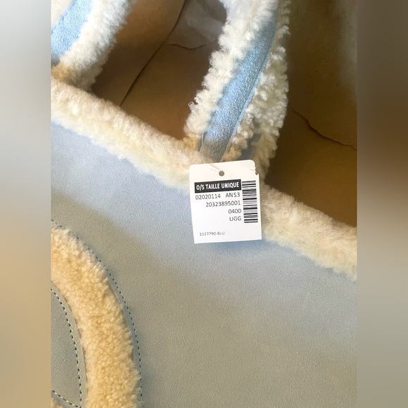 UGG x Telfar Large Suede Signature Shopper Bag NEW - Blue - Cross Body Handbag - Picture 2 of 9